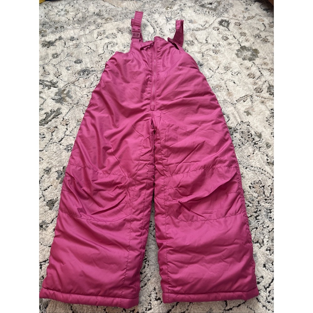 Used EUC Winter Snow Bibs Overalls Rothschild Months Bright Pink Snowpants Sz 5